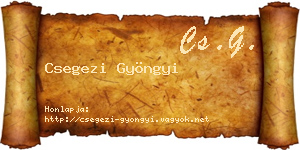 Csegezi Gyöngyi névjegykártya